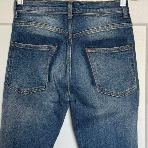 ZARA Premium Medium Wash Distressed Destroyed Hem Skinny Jeans Boho Hippie Sz 2 - Picture 4 of 8
